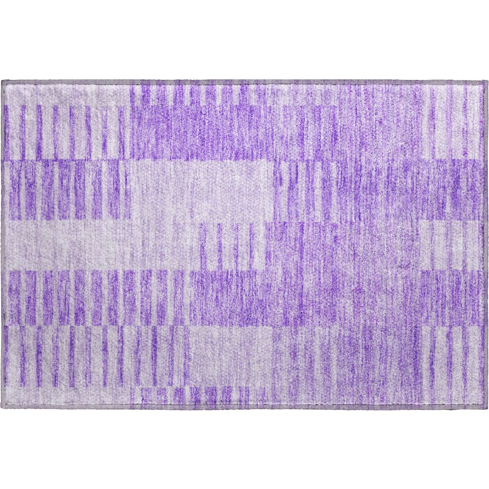 Premium Machine Washable Mayfield AMF686 Lavender 1'8" x 2'6" Rug. Picture 1