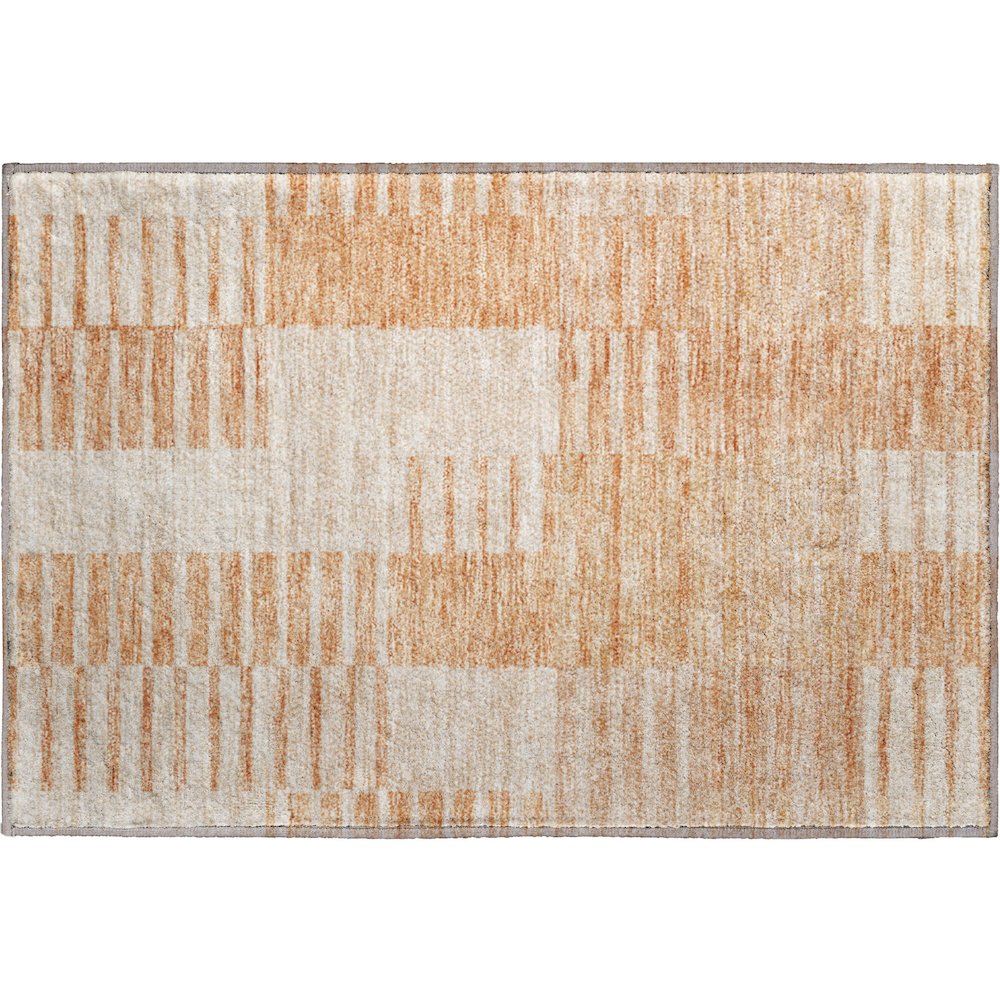 Premium Machine Washable Mayfield AMF686 Salmon 1'8" x 2'6" Rug. Picture 1