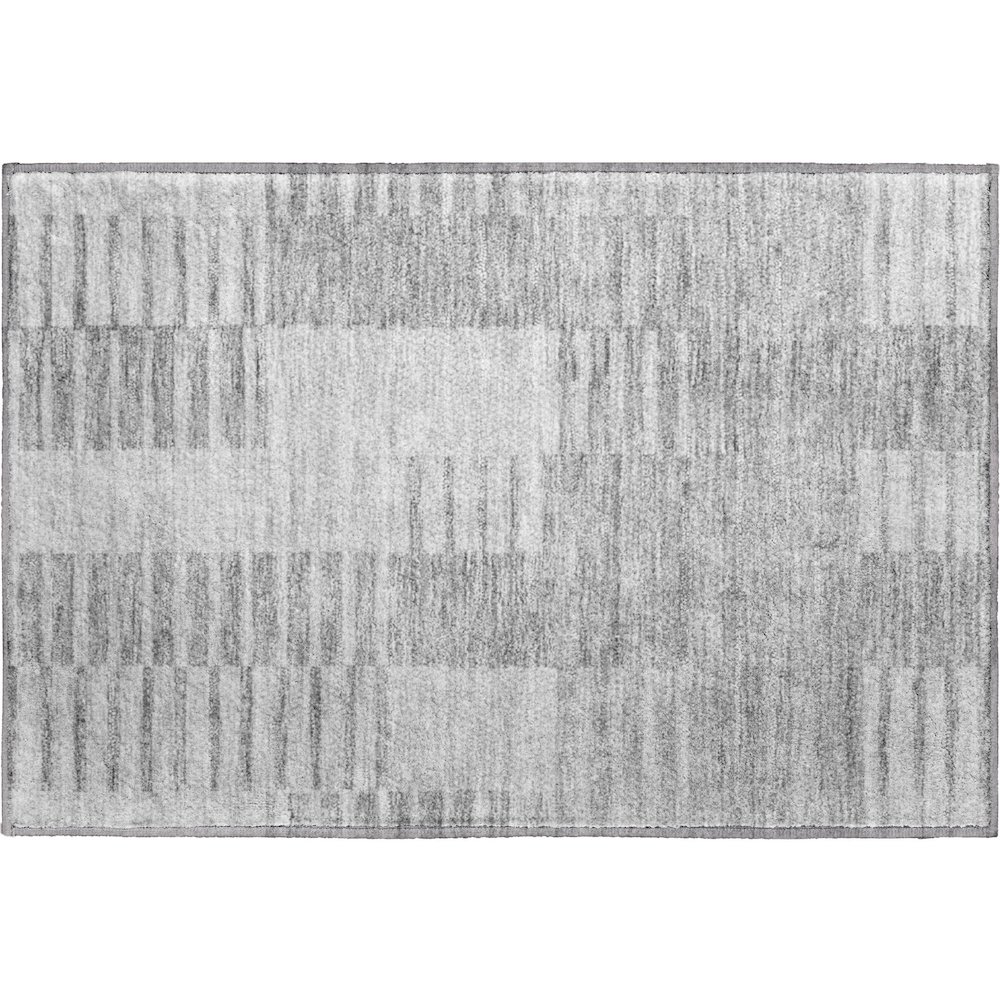 Premium Machine Washable Mayfield AMF686 Silver 1'8" x 2'6" Rug. Picture 1
