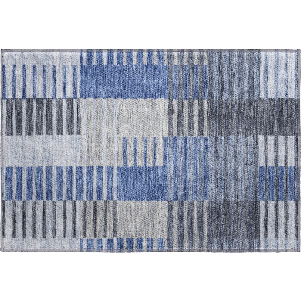 Premium Machine Washable Mayfield AMF687 Blue 1'8" x 2'6" Rug. Picture 1