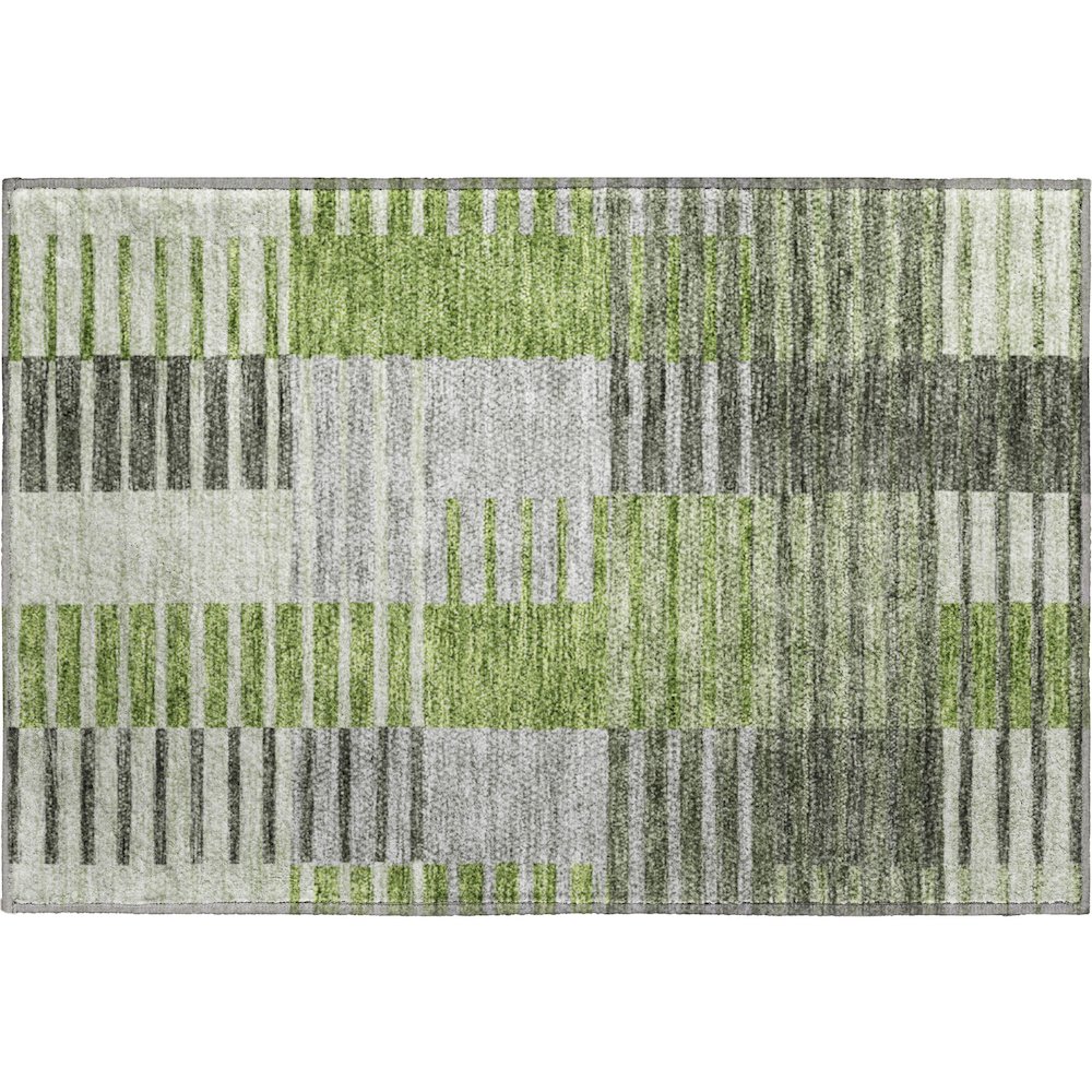 Premium Machine Washable Mayfield AMF687 Green 1'8" x 2'6" Rug. Picture 1