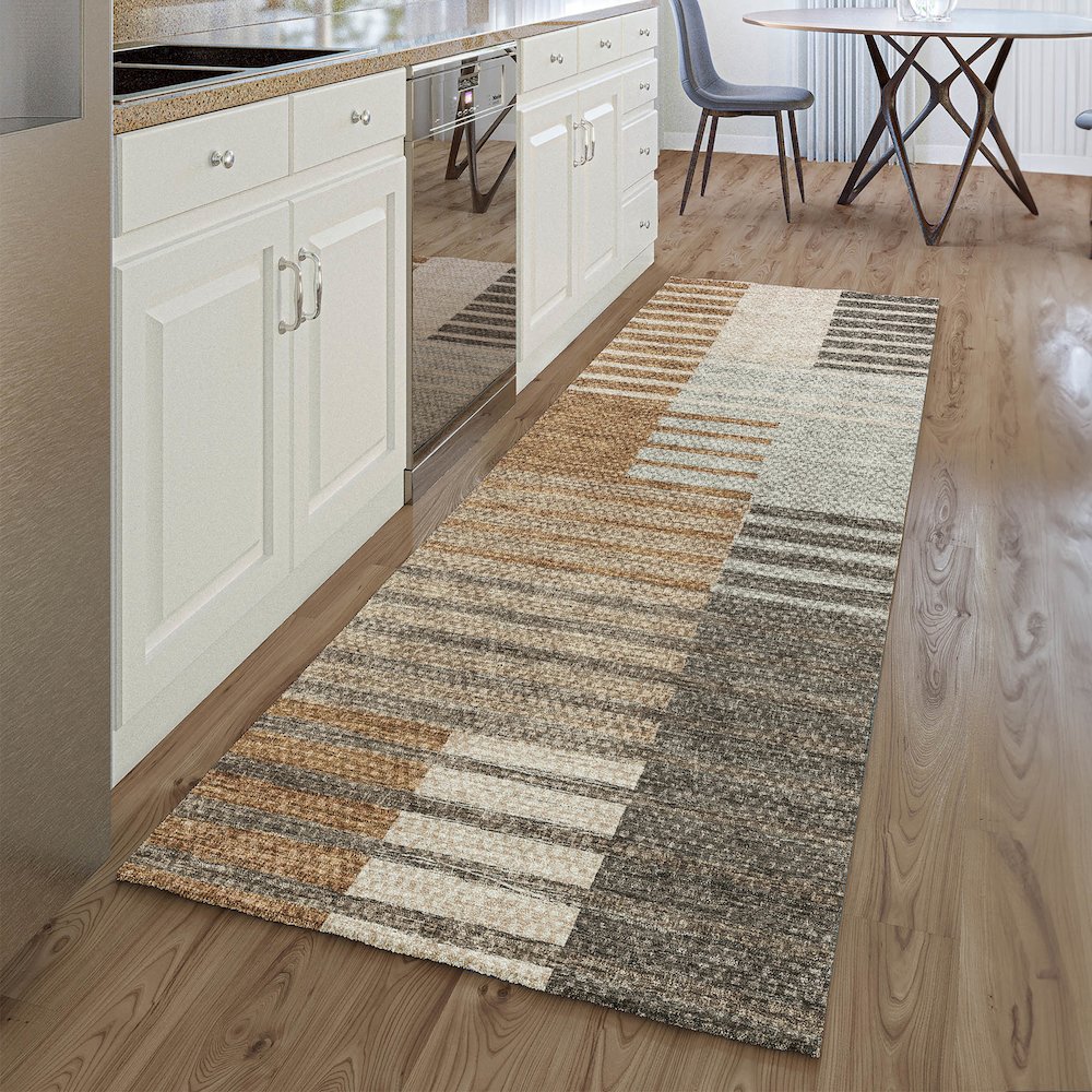Premium Machine Washable Mayfield AMF687 Paprika 2'3" x 7'6" Runner Rug. Picture 5