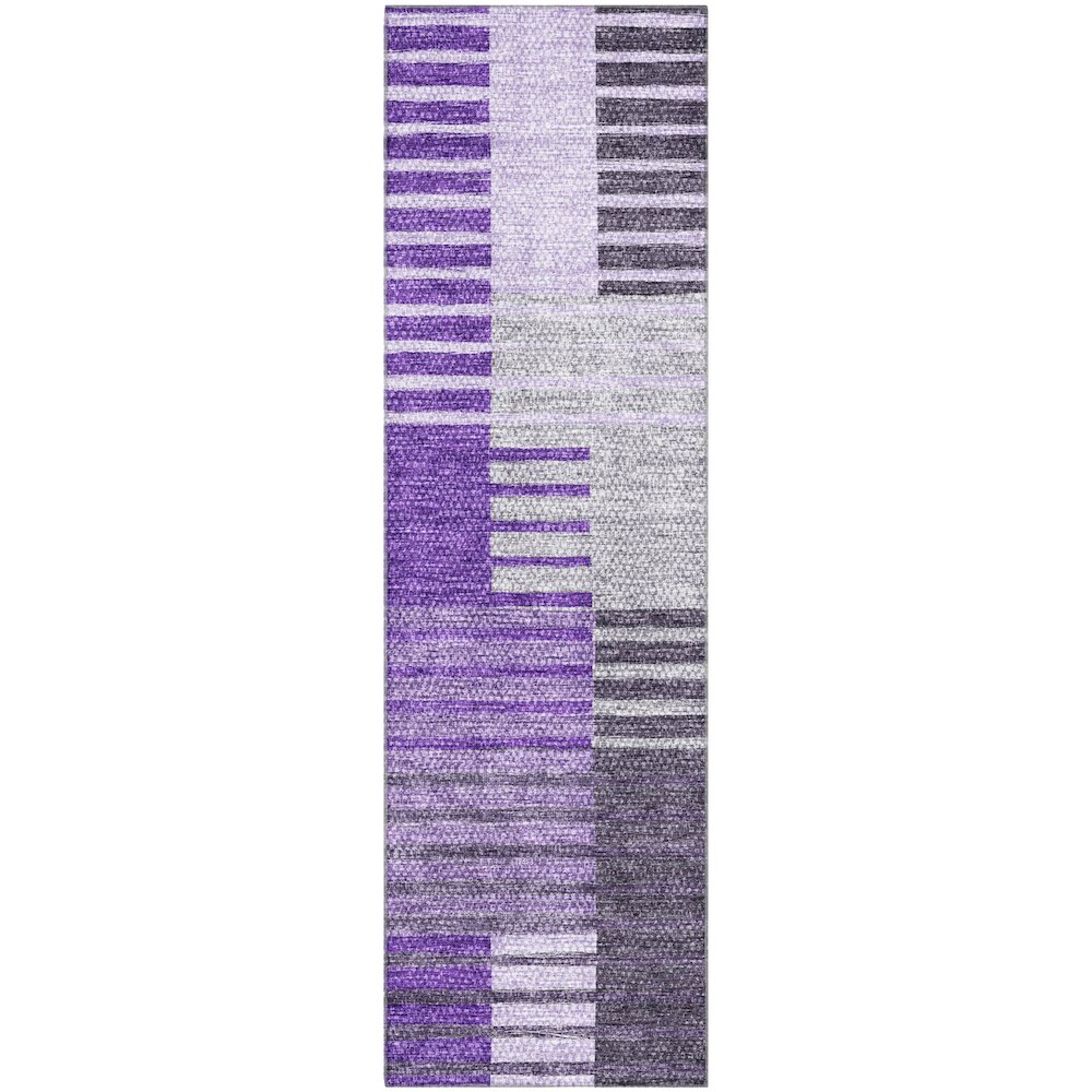 Premium Machine Washable Mayfield AMF687 Purple 2'3" x 7'6" Runner Rug. Picture 1