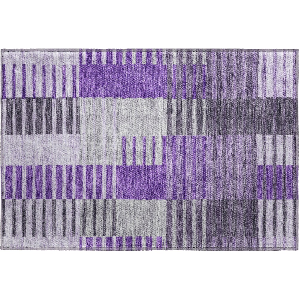 Premium Machine Washable Mayfield AMF687 Purple 1'8" x 2'6" Rug. Picture 1