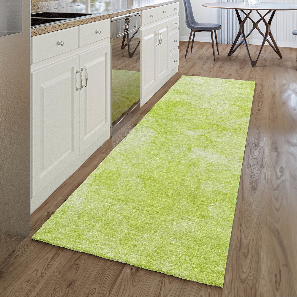 Premium Machine Washable Mayfield AMF688 Aloe 2'3" x 7'6" Runner Rug. Picture 5
