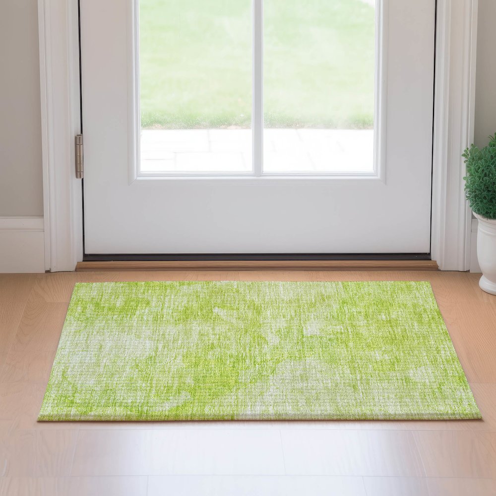 Premium Machine Washable Mayfield AMF688 Aloe 1'8" x 2'6" Rug. Picture 5
