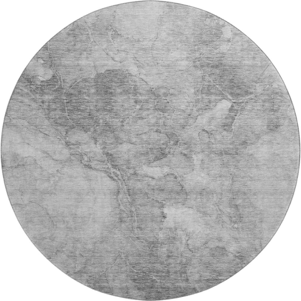 Premium Machine Washable Mayfield AMF688 Gray 8' x 8' Round Rug. Picture 1