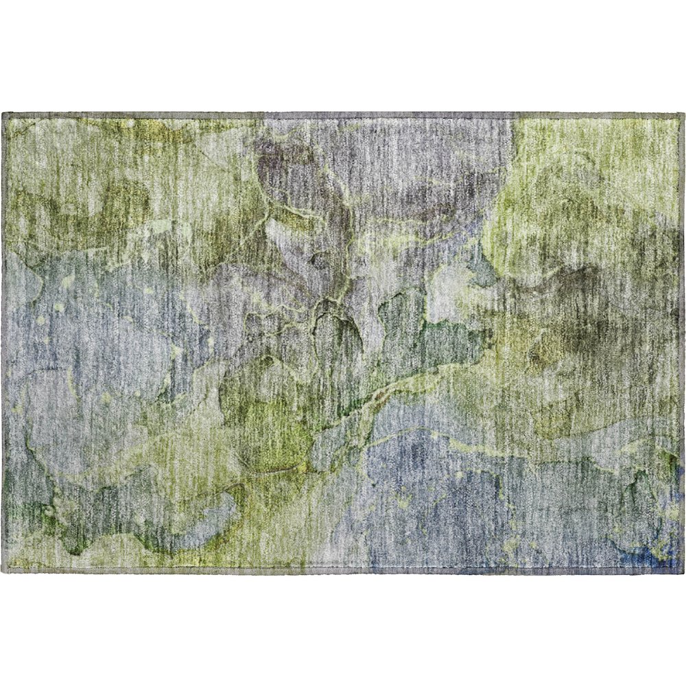 Premium Machine Washable Mayfield AMF689 Olive 1'8" x 2'6" Rug. Picture 1
