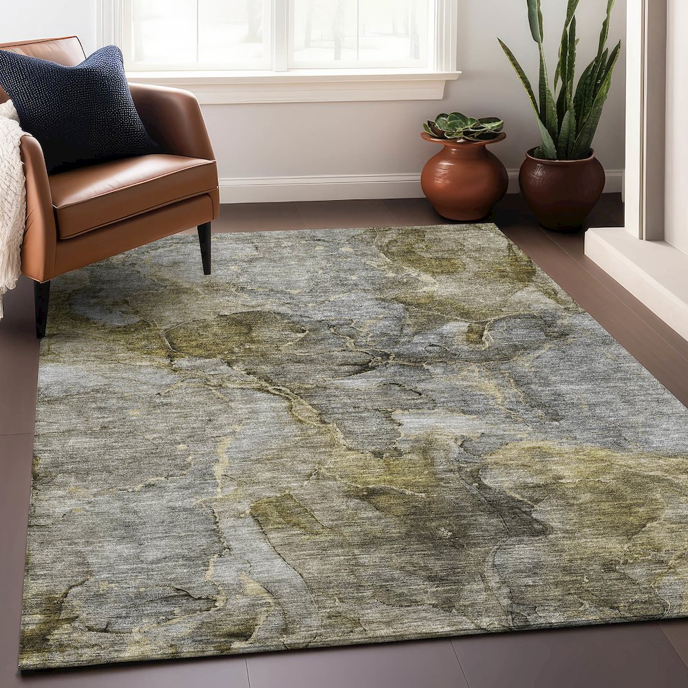 Premium Machine Washable Mayfield AMF689 Taupe 2'6" x 3'10" Rug. Picture 6