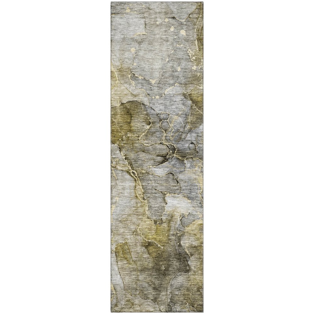 Premium Machine Washable Mayfield AMF689 Taupe 2'3" x 7'6" Runner Rug. Picture 1
