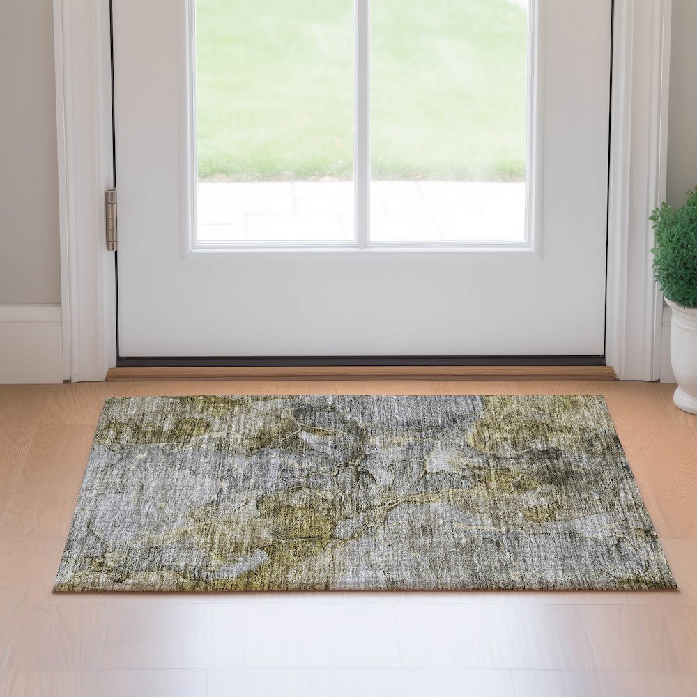 Premium Machine Washable Mayfield AMF689 Taupe 1'8" x 2'6" Rug. Picture 5