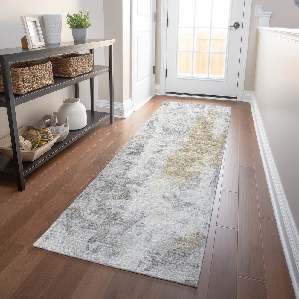 Premium Machine Washable Mayfield  Moody 2'3" x 7'6" Runner Rug. Picture 5