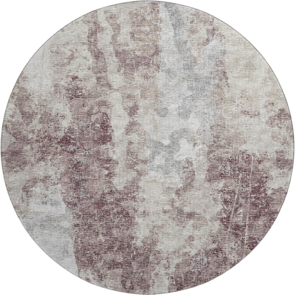 Premium Machine Washable Mayfield  Plum 8' x 8' Round Rug. Picture 1