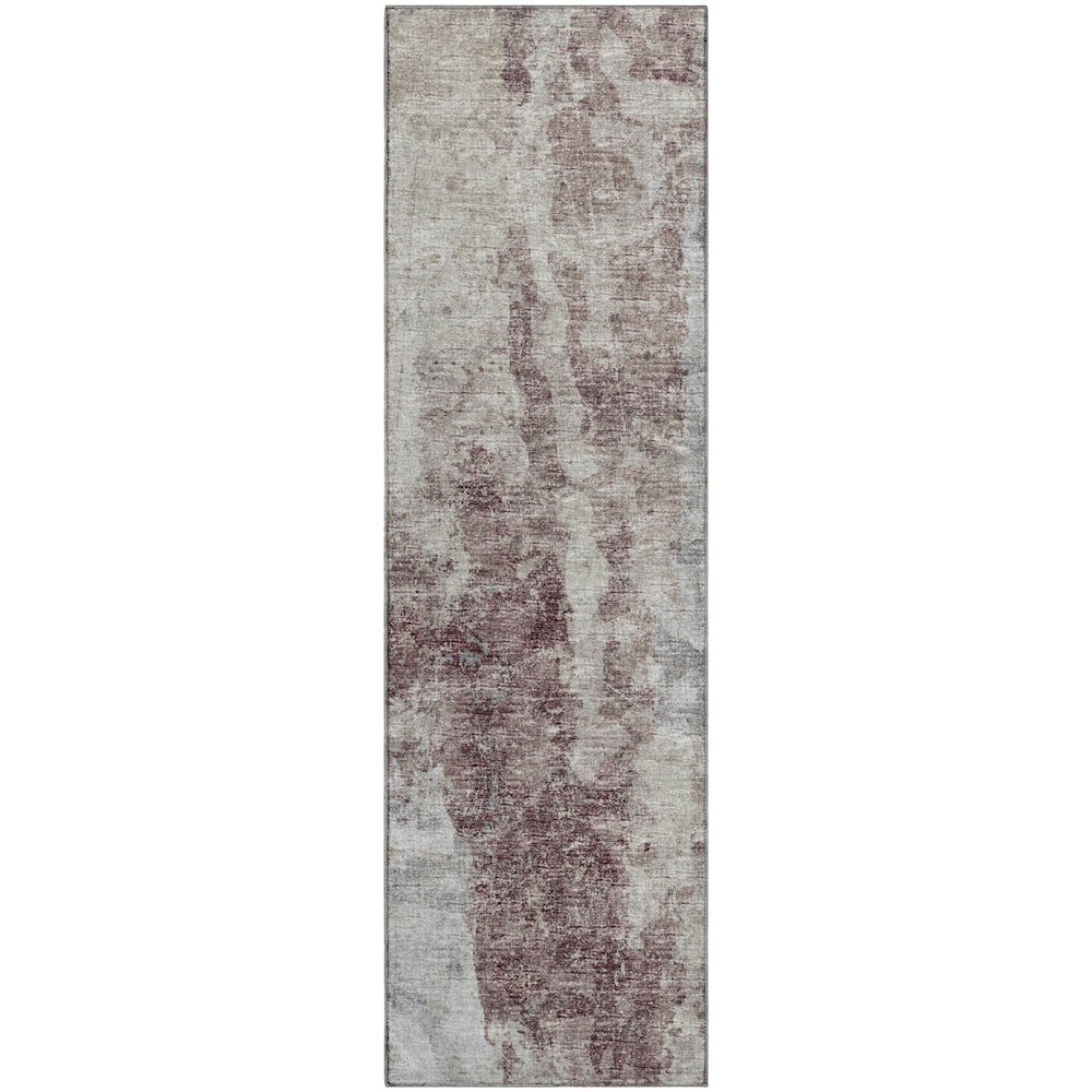 Premium Machine Washable Mayfield  Plum 2'3" x 7'6" Runner Rug. Picture 1
