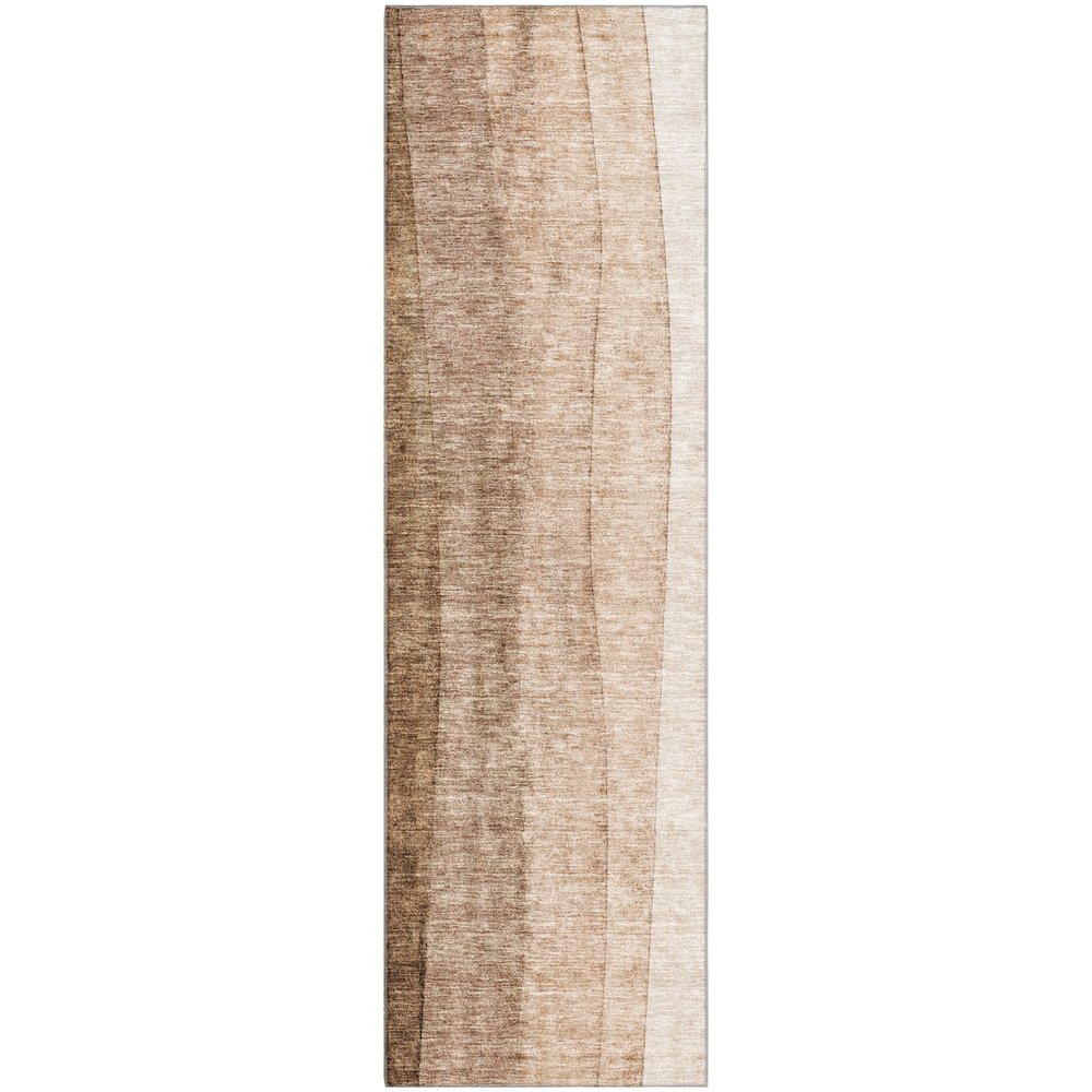 Premium Machine Washable Mayfield AMF690 Brown 2'3" x 7'6" Runner Rug. Picture 1