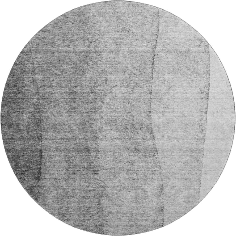 Premium Machine Washable Mayfield AMF690 Gray 8' x 8' Round Rug. Picture 1