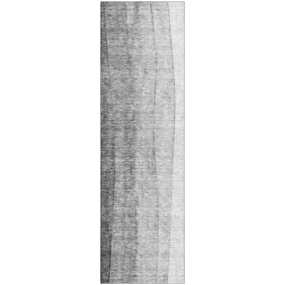 Premium Machine Washable Mayfield AMF690 Gray 2'3" x 7'6" Runner Rug. Picture 1