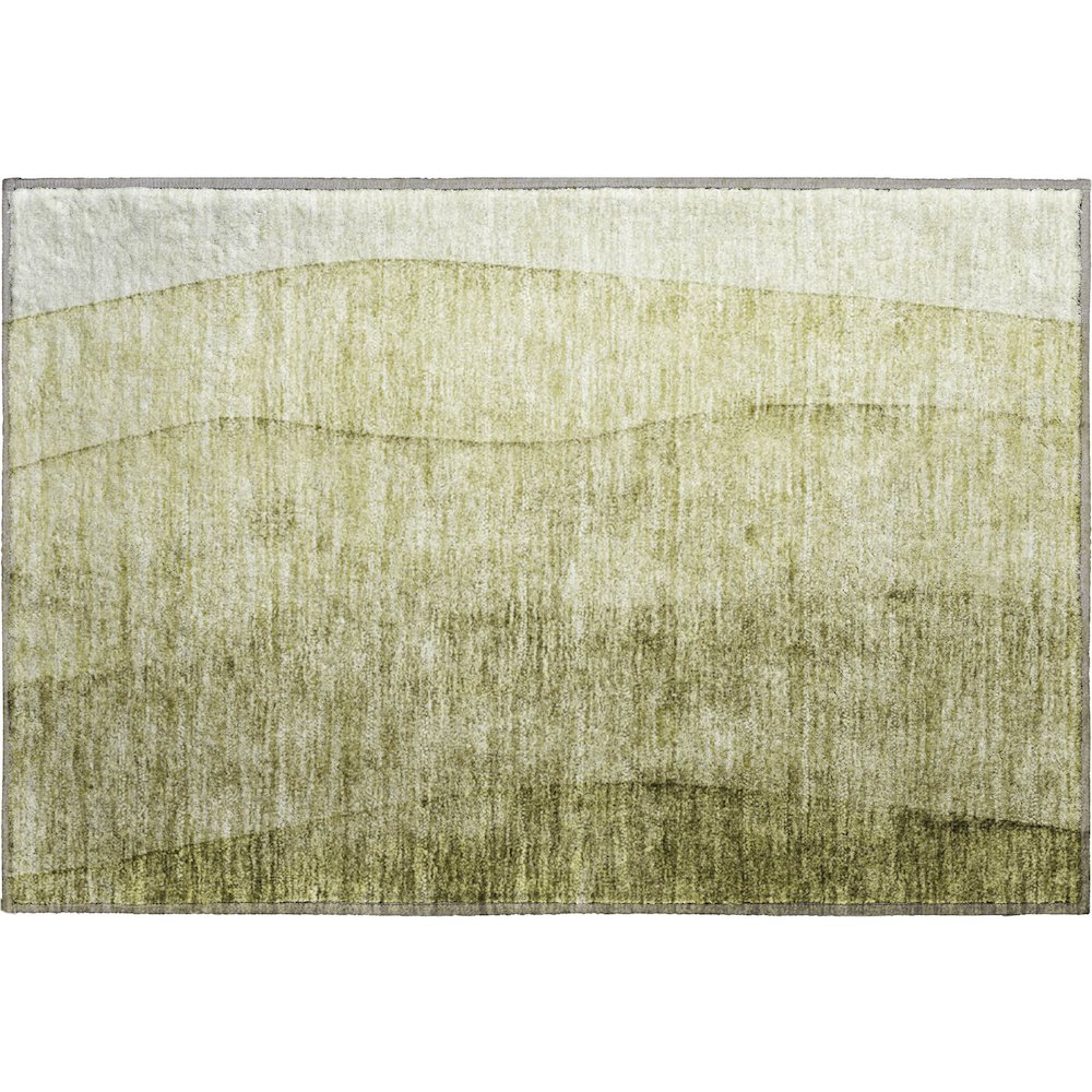 Premium Machine Washable Mayfield AMF690 Olive 1'8" x 2'6" Rug. Picture 1