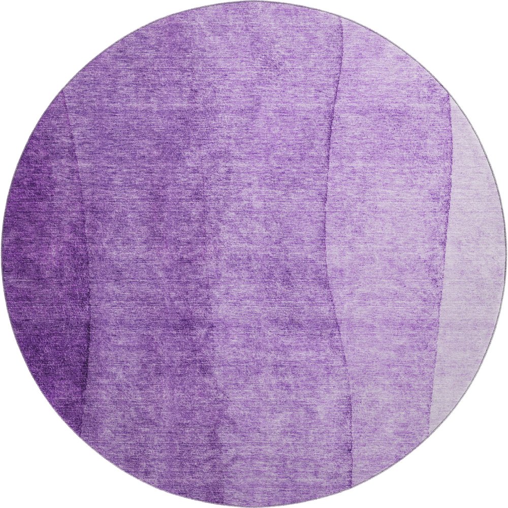Premium Machine Washable Mayfield AMF690 Purple 8' x 8' Round Rug. Picture 1
