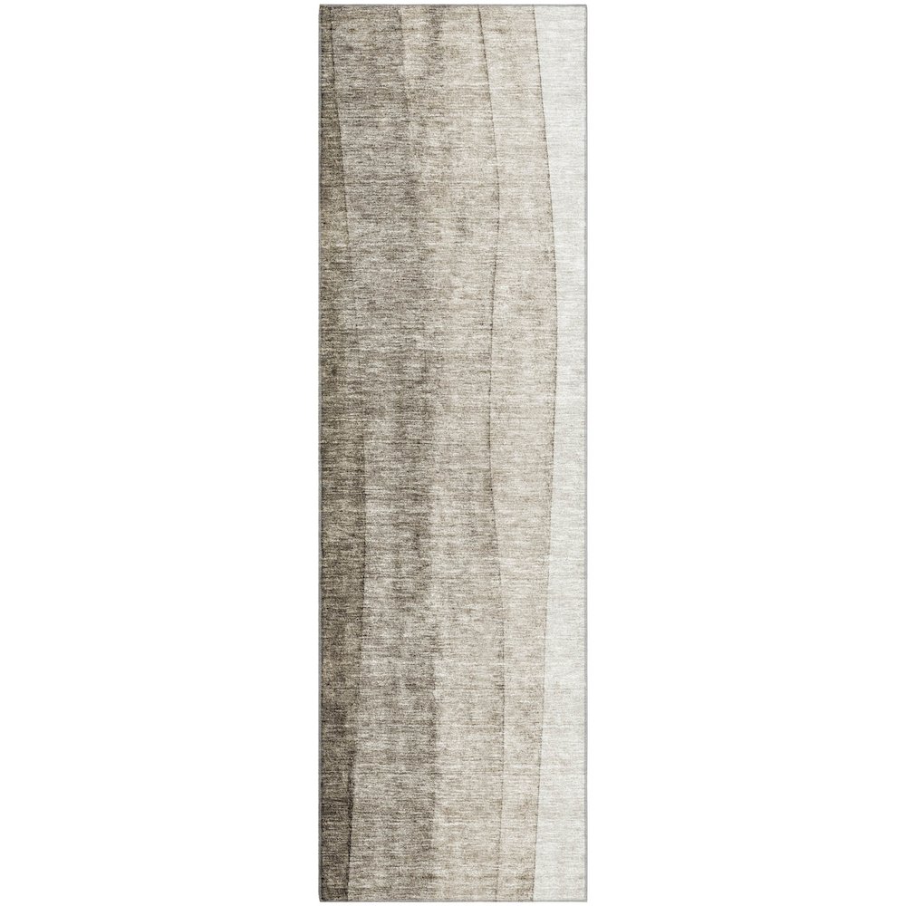 Premium Machine Washable Mayfield AMF690 Taupe 2'3" x 7'6" Runner Rug. Picture 1