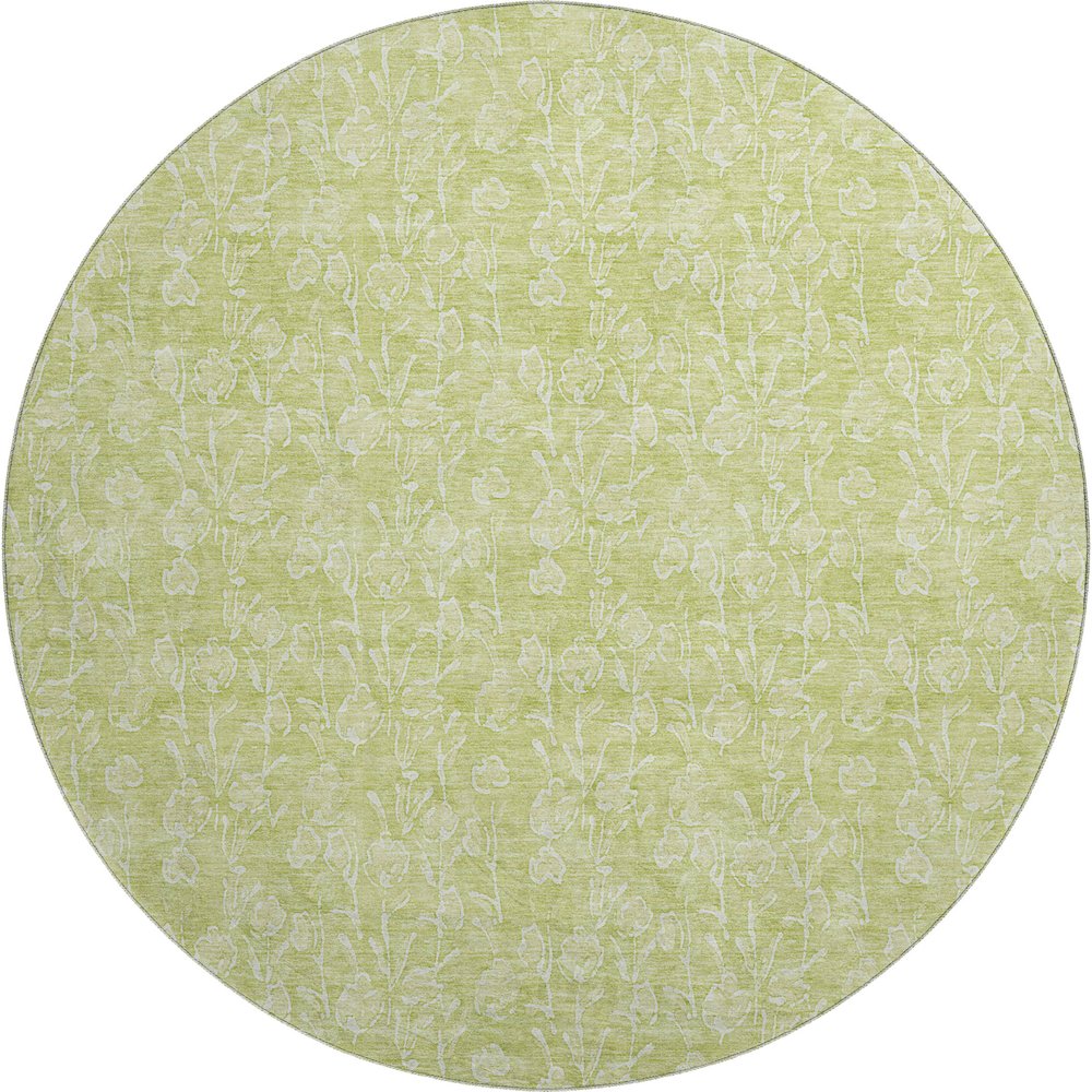 Premium Machine Washable Mayfield AMF691 Aloe 8' x 8' Round Rug. Picture 1