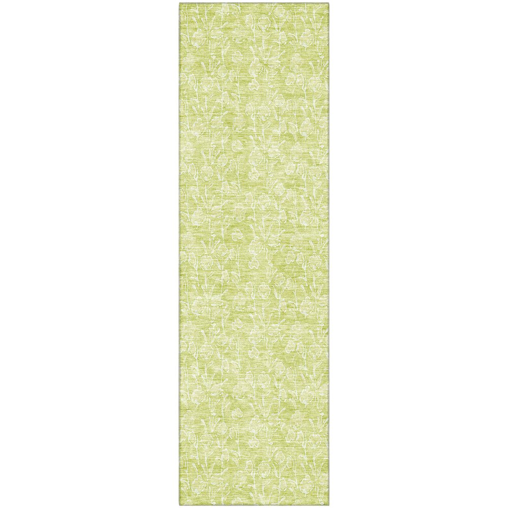 Premium Machine Washable Mayfield AMF691 Aloe 2'3" x 7'6" Runner Rug. Picture 1