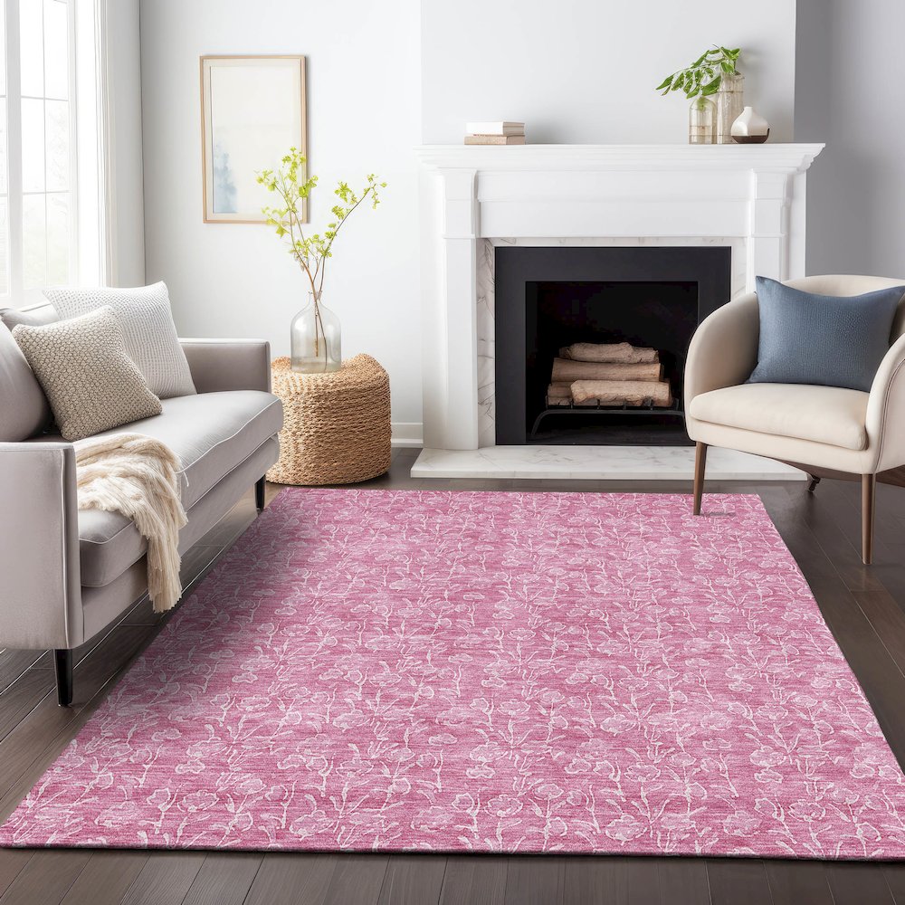 Premium Machine Washable Mayfield AMF691 Blush 2'6" x 3'10" Rug. Picture 5