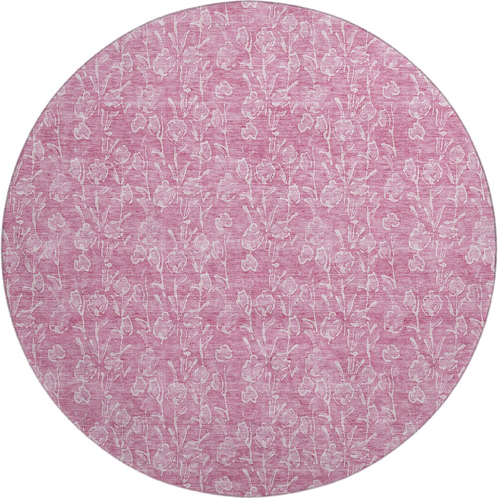 Premium Machine Washable Mayfield AMF691 Blush 8' x 8' Round Rug. Picture 1