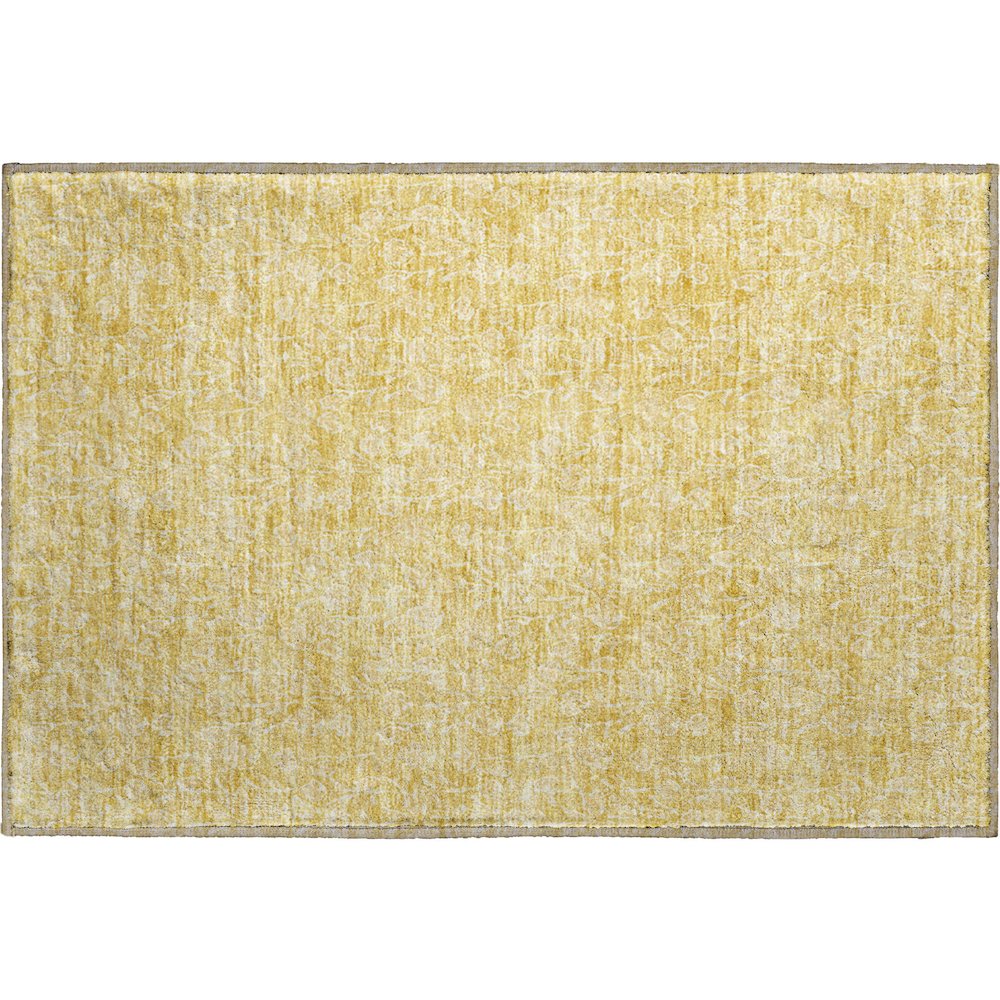 Premium Machine Washable Mayfield AMF691 Gold 1'8" x 2'6" Rug. Picture 1