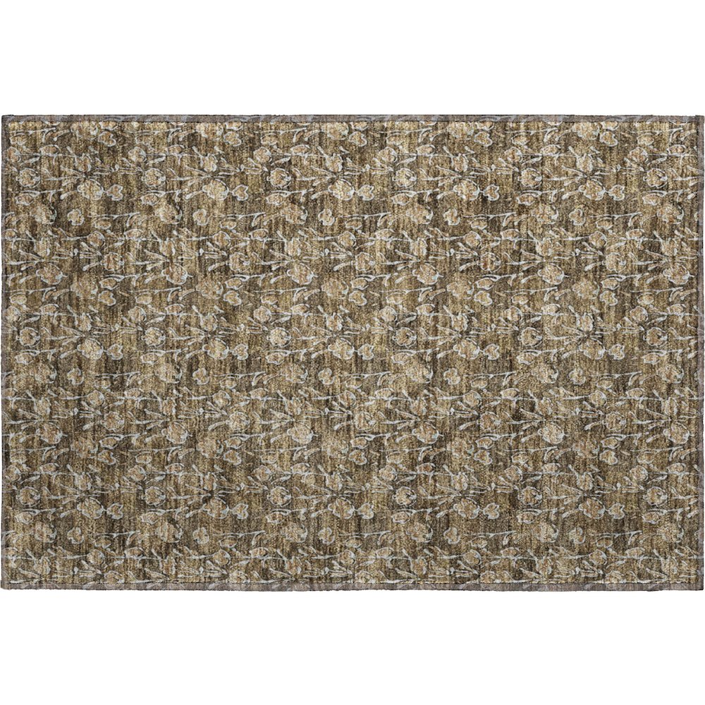 Premium Machine Washable Mayfield AMF692 Brown 1'8" x 2'6" Rug. Picture 1