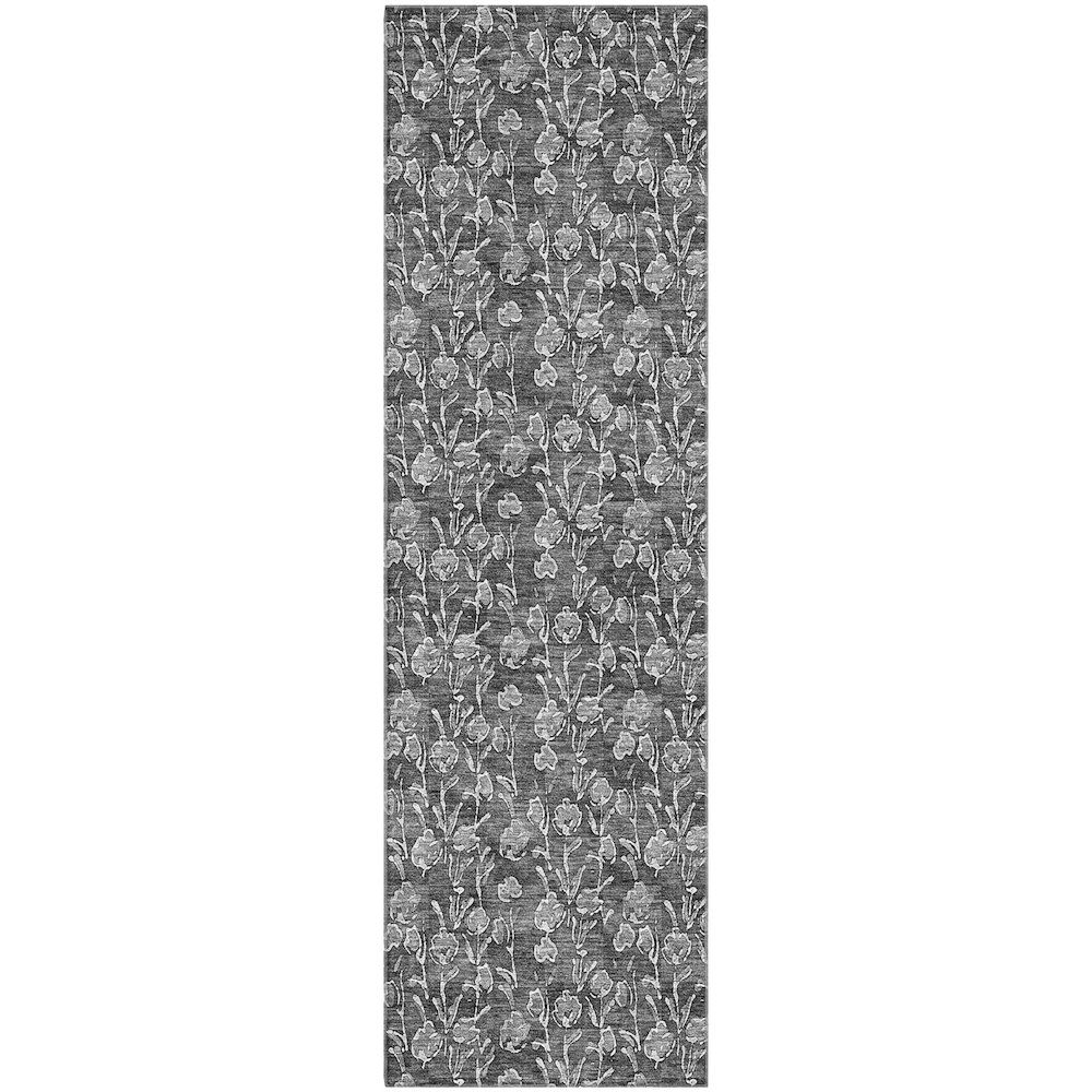 Premium Machine Washable Mayfield AMF692 Gray 2'3" x 7'6" Runner Rug. Picture 1