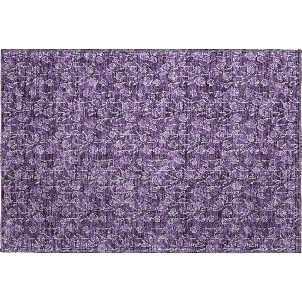 Premium Machine Washable Mayfield AMF692 Purple 1'8" x 2'6" Rug. Picture 1
