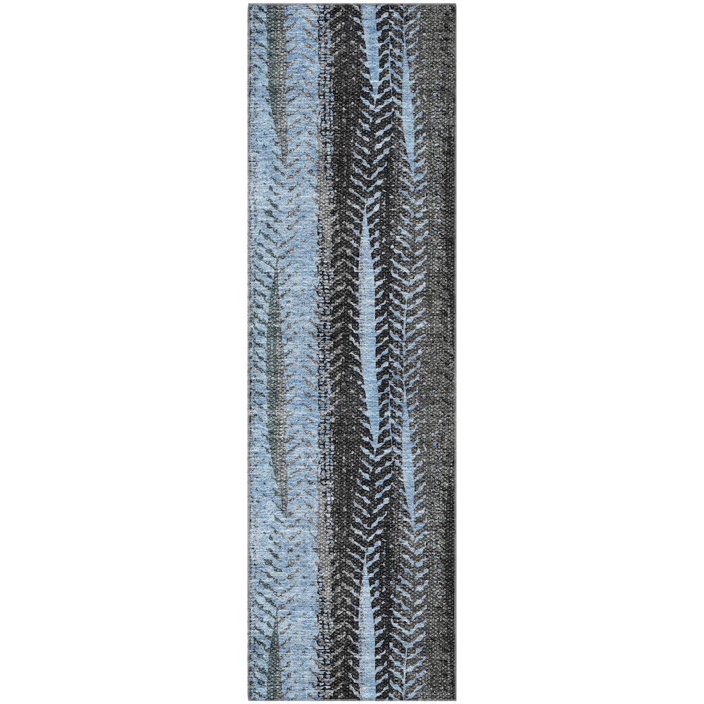 Premium Machine Washable Mayfield AMF693 Blue 2'3" x 7'6" Runner Rug. Picture 1