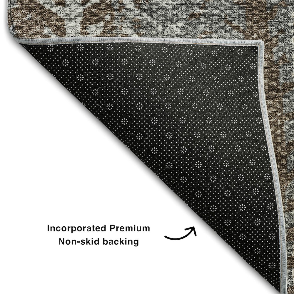 Premium Machine Washable Mayfield AMF693 Brown 1'8" x 2'6" Rug. Picture 2