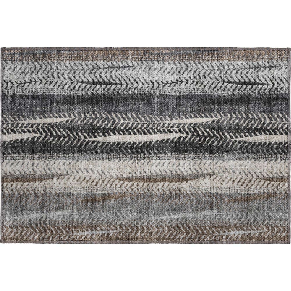 Premium Machine Washable Mayfield AMF693 Brown 1'8" x 2'6" Rug. Picture 1