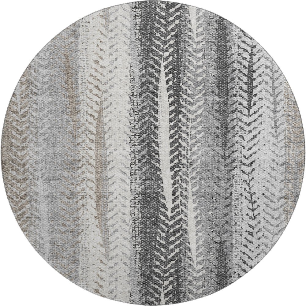 Premium Machine Washable Mayfield AMF693 Khaki 8' x 8' Round Rug. Picture 1