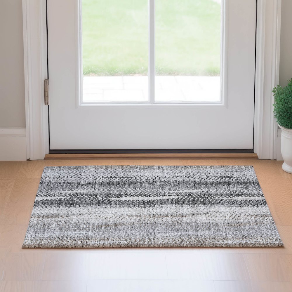 Premium Machine Washable Mayfield AMF693 Khaki 1'8" x 2'6" Rug. Picture 5