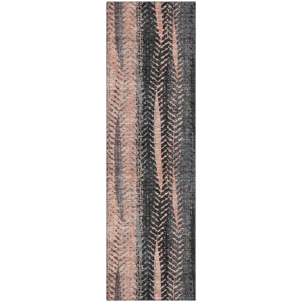Premium Machine Washable Mayfield AMF693 Terracotta 2'3" x 7'6" Runner Rug. Picture 1