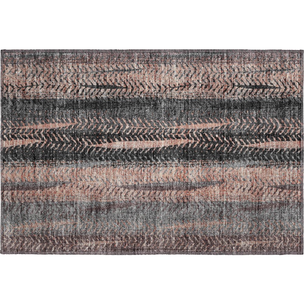 Premium Machine Washable Mayfield AMF693 Terracotta 1'8" x 2'6" Rug. Picture 1