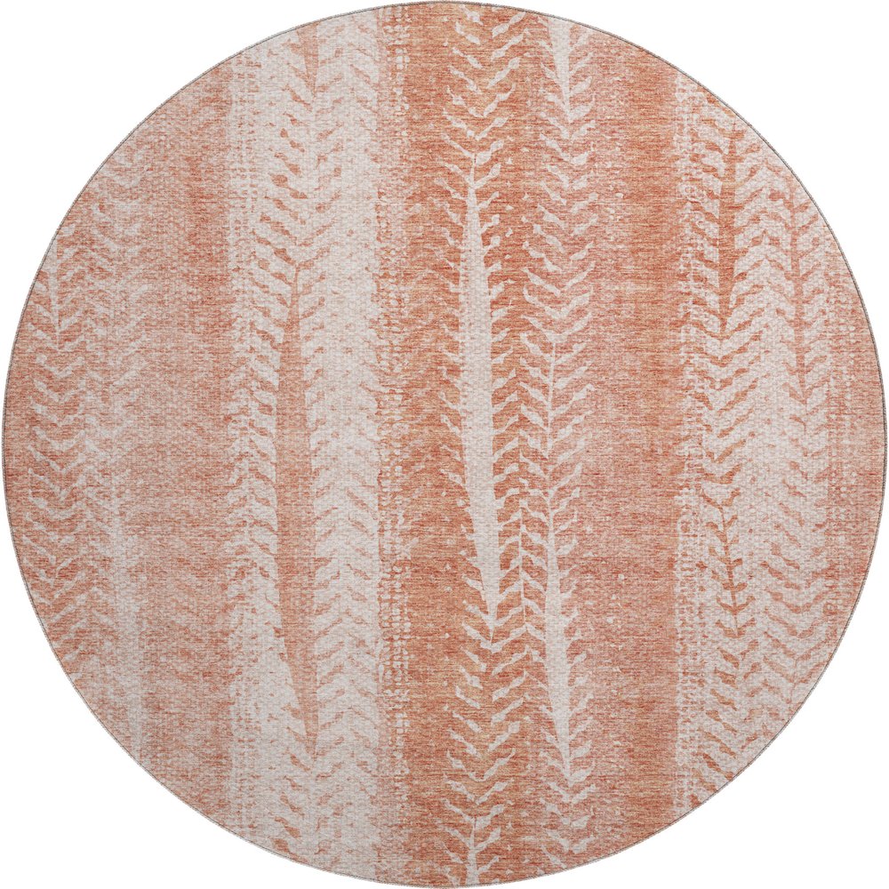 Premium Machine Washable Mayfield AMF694 Coral 8' x 8' Round Rug. Picture 1