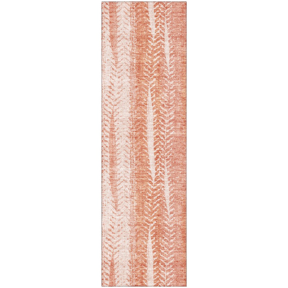 Premium Machine Washable Mayfield AMF694 Coral 2'3" x 7'6" Runner Rug. Picture 1