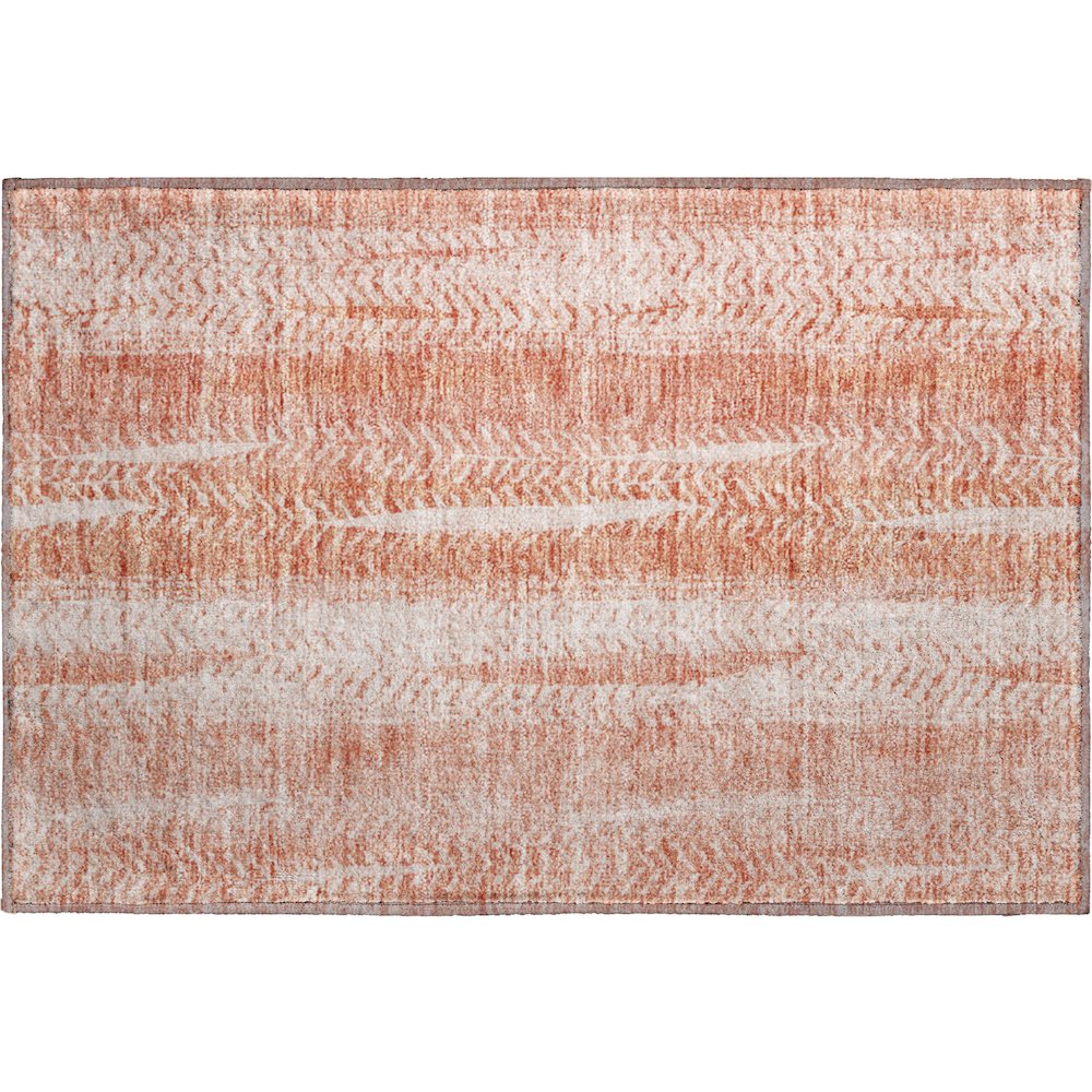 Premium Machine Washable Mayfield AMF694 Coral 1'8" x 2'6" Rug. Picture 1