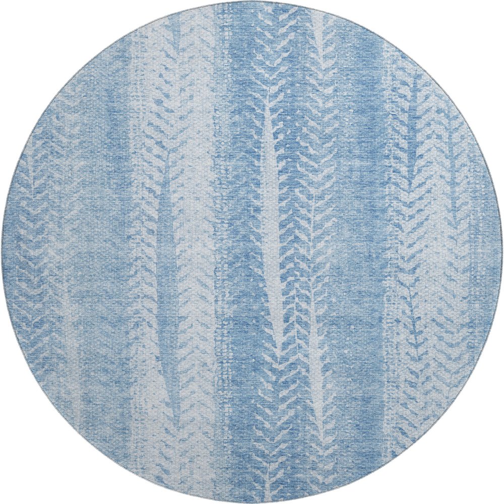 Premium Machine Washable Mayfield AMF694 Sky 8' x 8' Round Rug. Picture 1