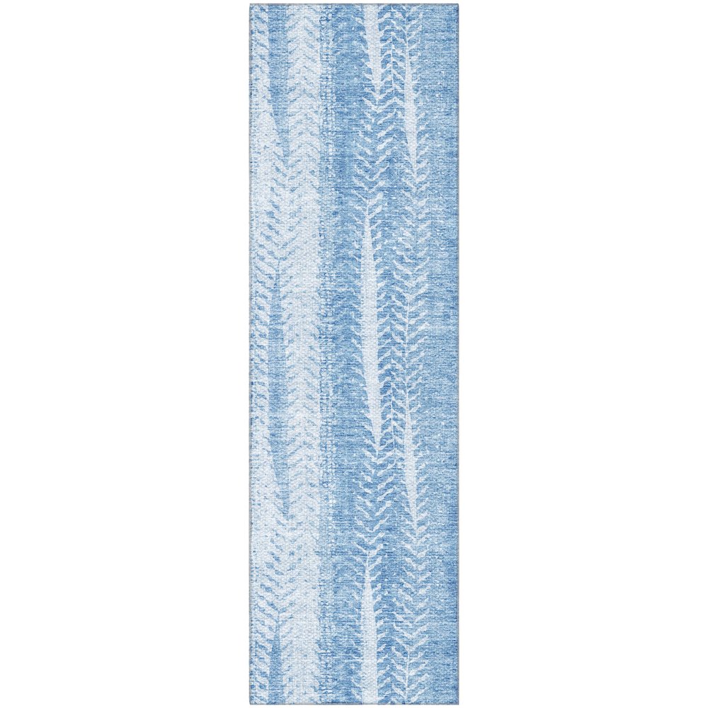 Premium Machine Washable Mayfield AMF694 Sky 2'3" x 7'6" Runner Rug. Picture 1