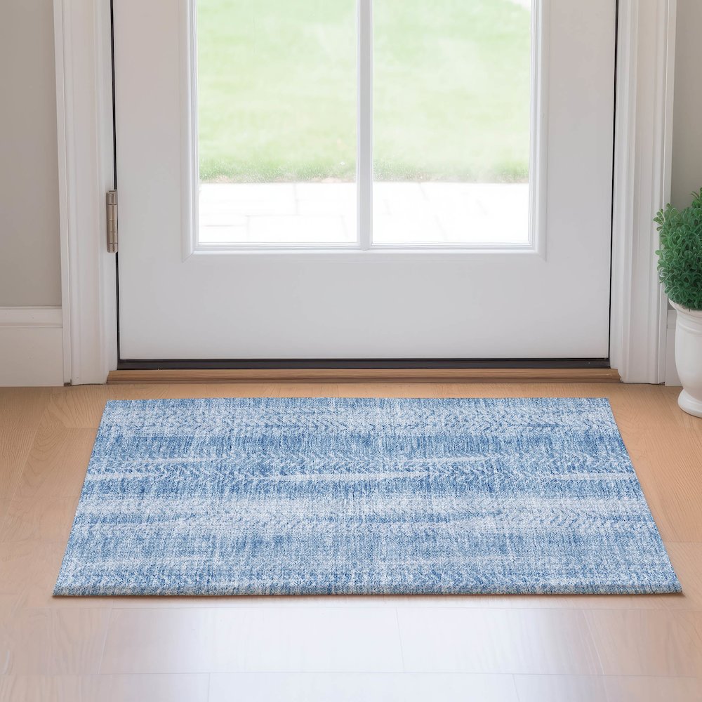 Premium Machine Washable Mayfield AMF694 Sky 1'8" x 2'6" Rug. Picture 5