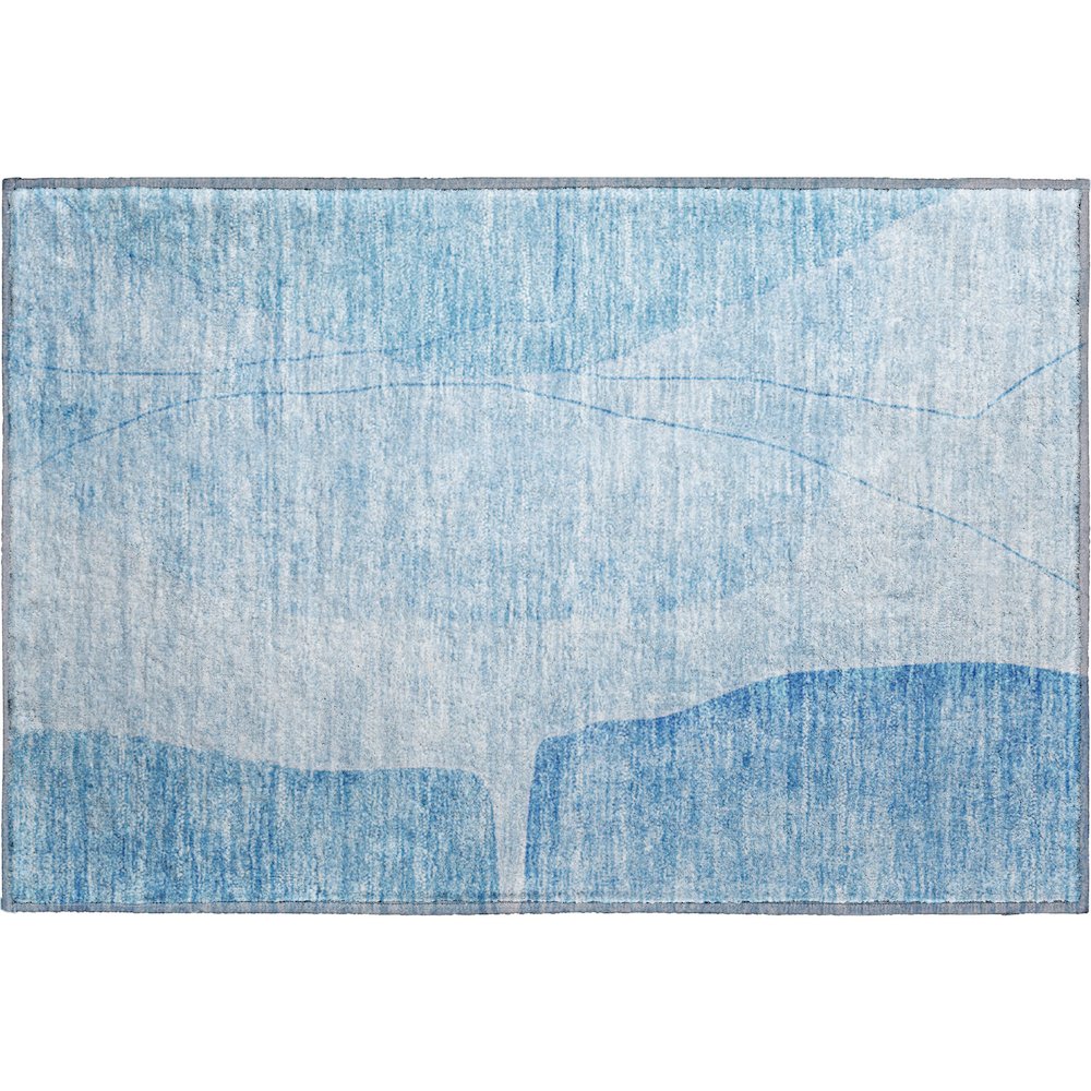 Premium Machine Washable Mayfield AMF696 Blue 1'8" x 2'6" Rug. Picture 1