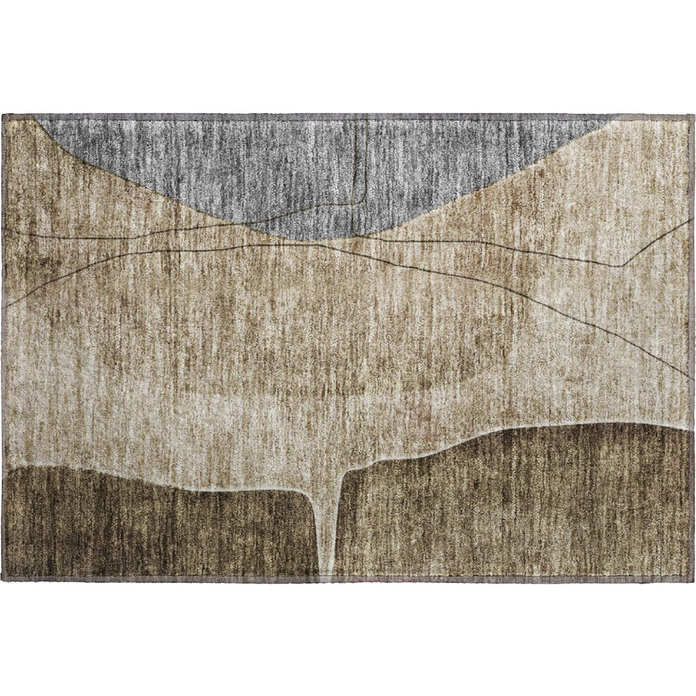 Premium Machine Washable Mayfield AMF696 Brown 1'8" x 2'6" Rug. Picture 1