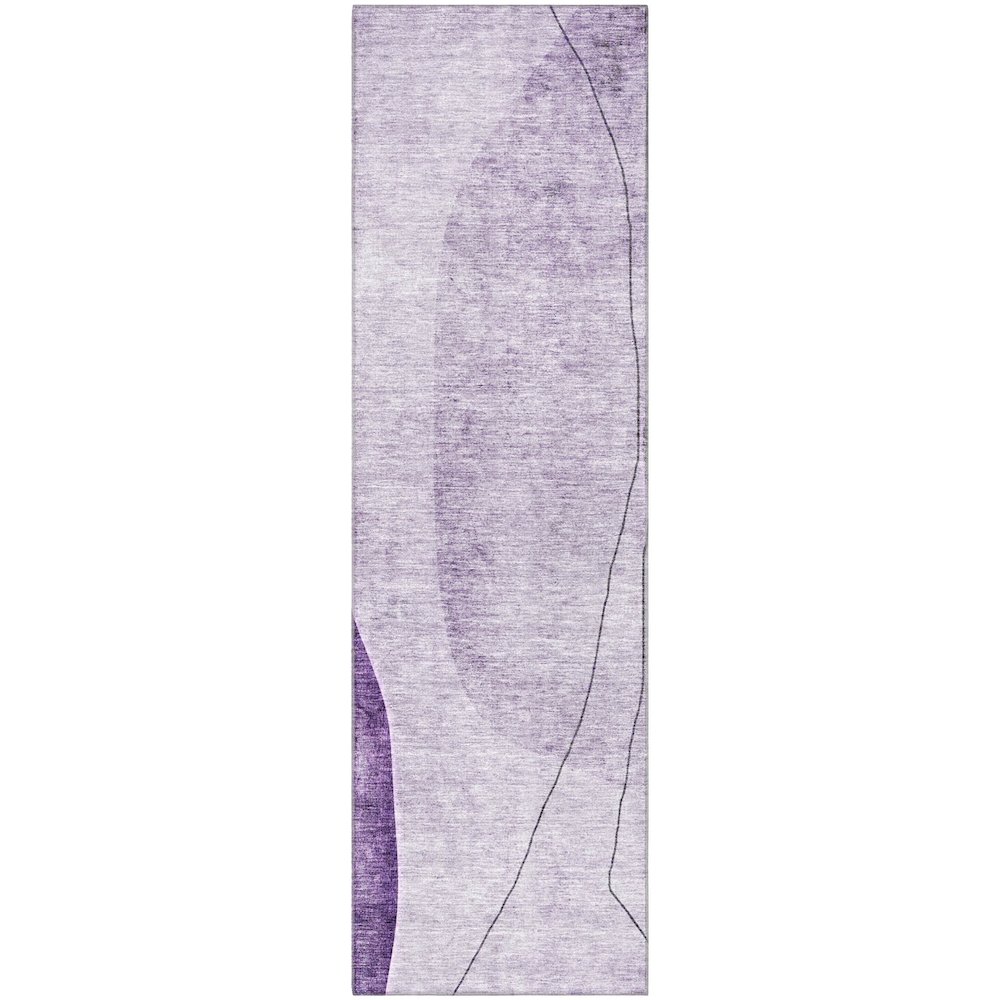 Premium Machine Washable Mayfield AMF696 Purple 2'3" x 7'6" Runner Rug. Picture 1