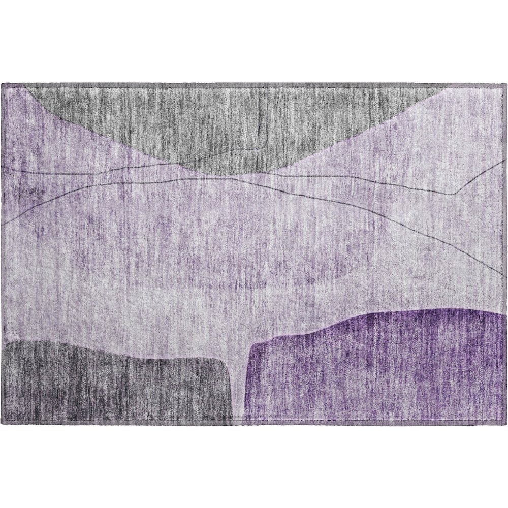 Premium Machine Washable Mayfield AMF696 Purple 1'8" x 2'6" Rug. Picture 1