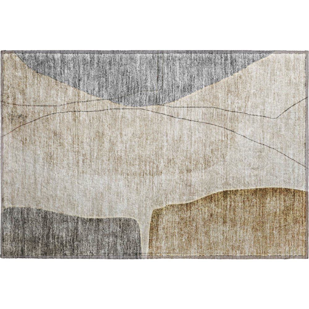 Premium Machine Washable Mayfield AMF696 Taupe 1'8" x 2'6" Rug. Picture 1